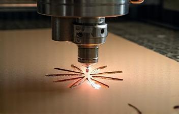 Die-cutting machine cutting cardboard shapes