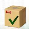 Shipping box with checkmark